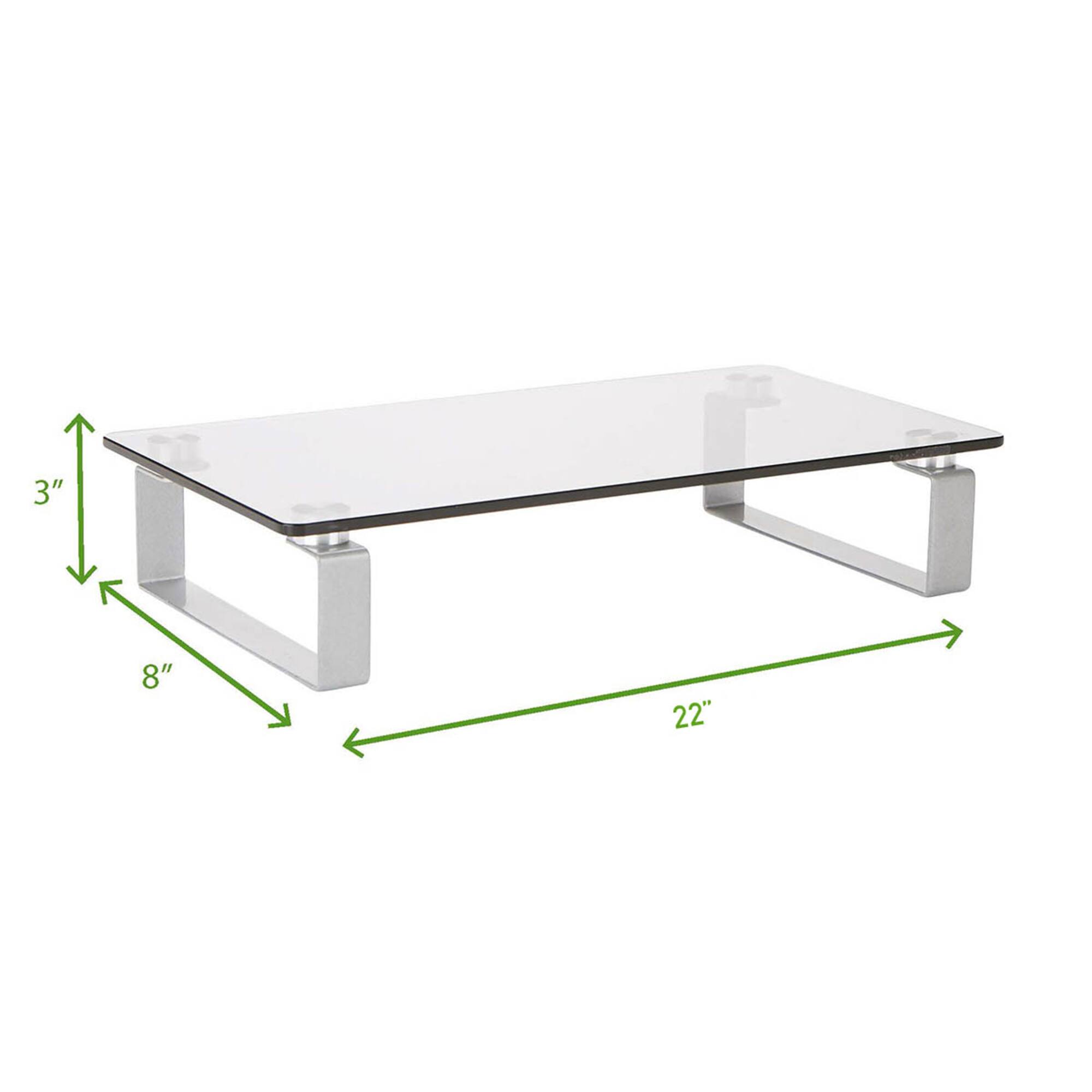 Mind Reader Clear Glass Desktop Monitor Stand